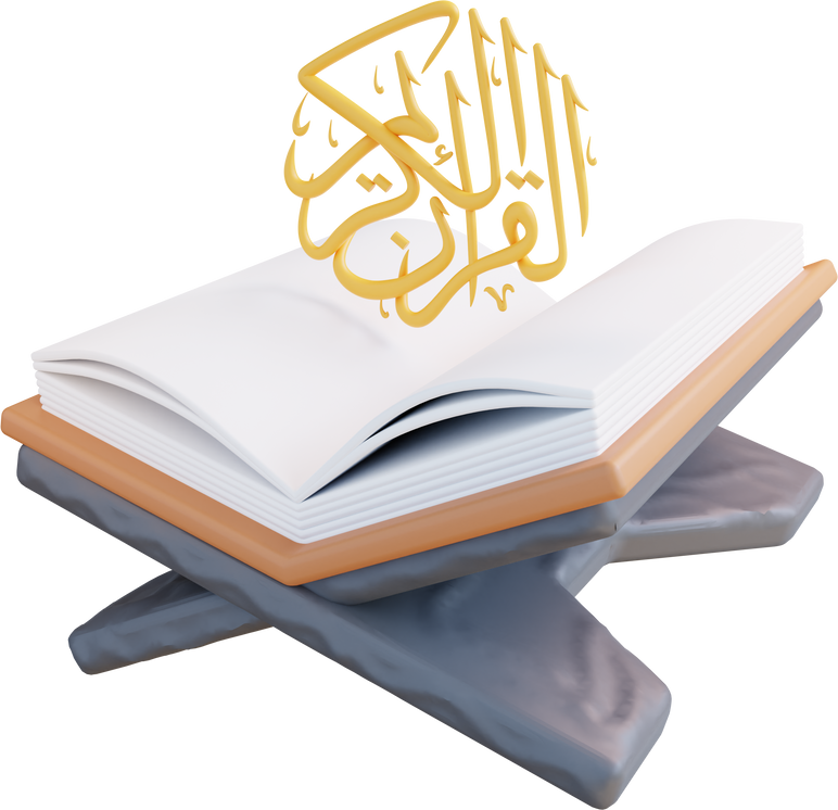 3D Illustration read the moshav of the Qur'an